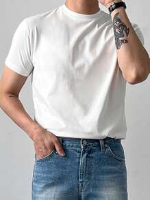 DAZY 男款夏季圓領短袖休閒T恤