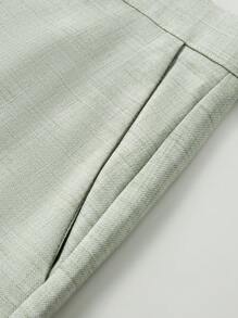 Calvornis 男士纯色翻领长袖西装外套和裤子休闲套装