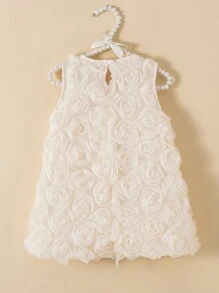 婴儿/幼儿女孩可爱刺绣网眼无袖夏装