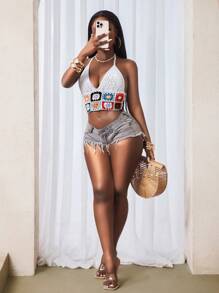 BamGleam 修身性感度假海滩派对春夏女装 - 白色 - 查看 4