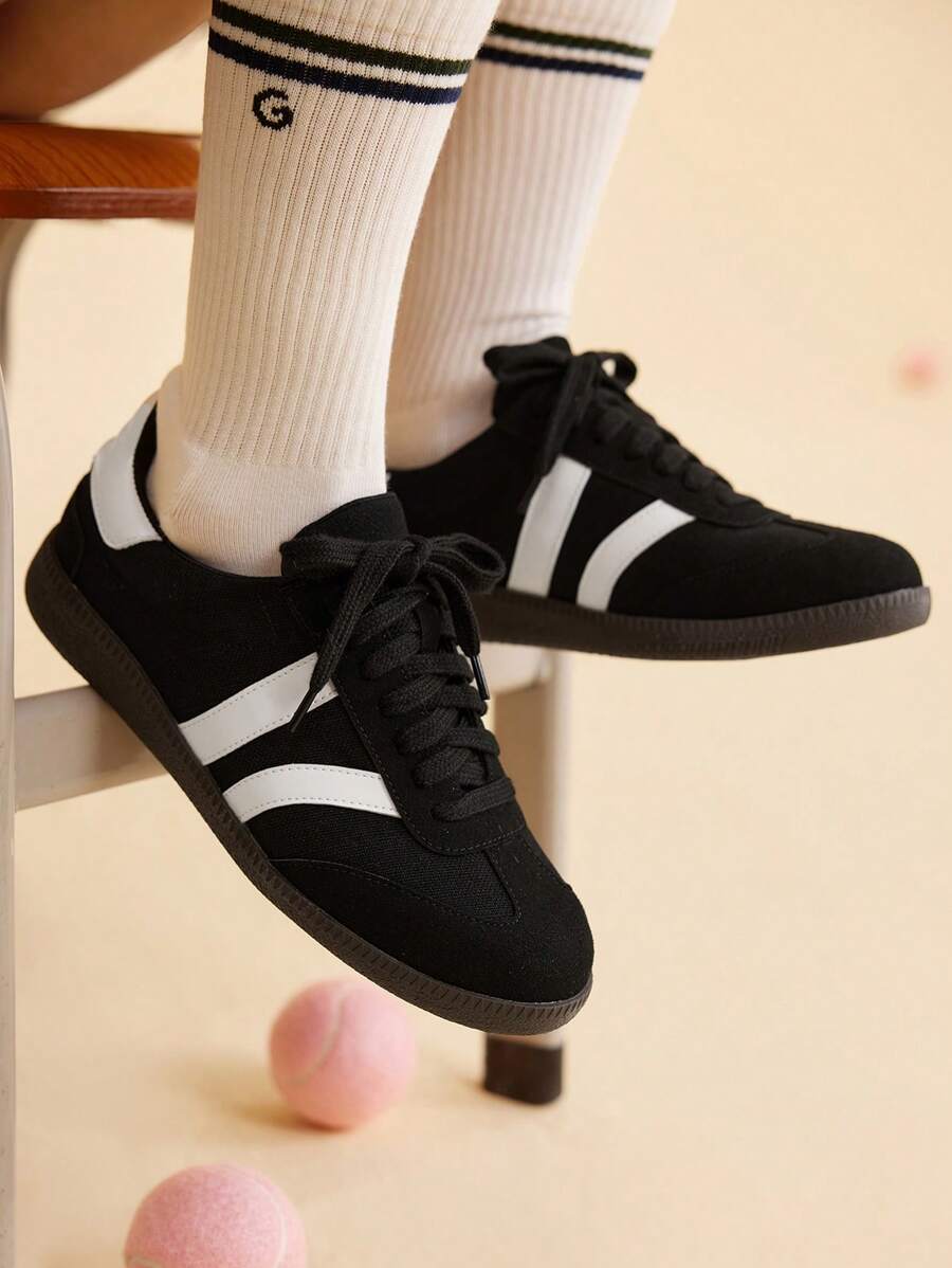 CUCCOO EASI 女士时尚百搭简约休闲运动鞋 - 黑色 - 查看 1