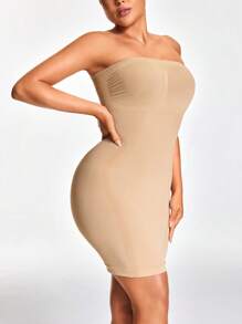 SHEIN Shape Women's Simple Solid Color Seamless Strapless Shaping Dress