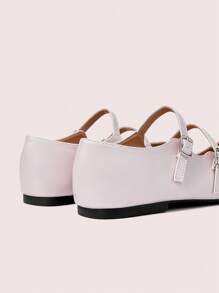 CUCCOO DOLLMOD Women Summer Flat Shoes, Simple Fashion Slip-On For Vacation Outfit, Sweet Retro College Style - Baby Pink - View 8