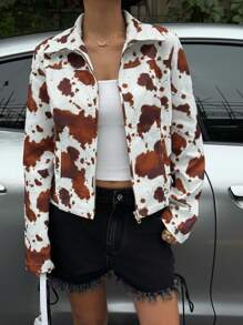 Muchica Chaqueta tejida de fibra de leche retro, de estilo Y2K, para ir a la escuela, salir, otoño y aeropuerto, de moda para primavera y otoño