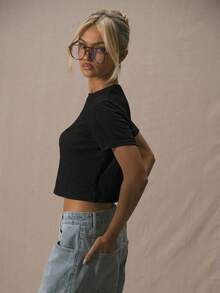 MUSERA 宽松圆领短袖T恤，可爱休闲度假风，90年代复古基础款，返校必备，优雅春季款