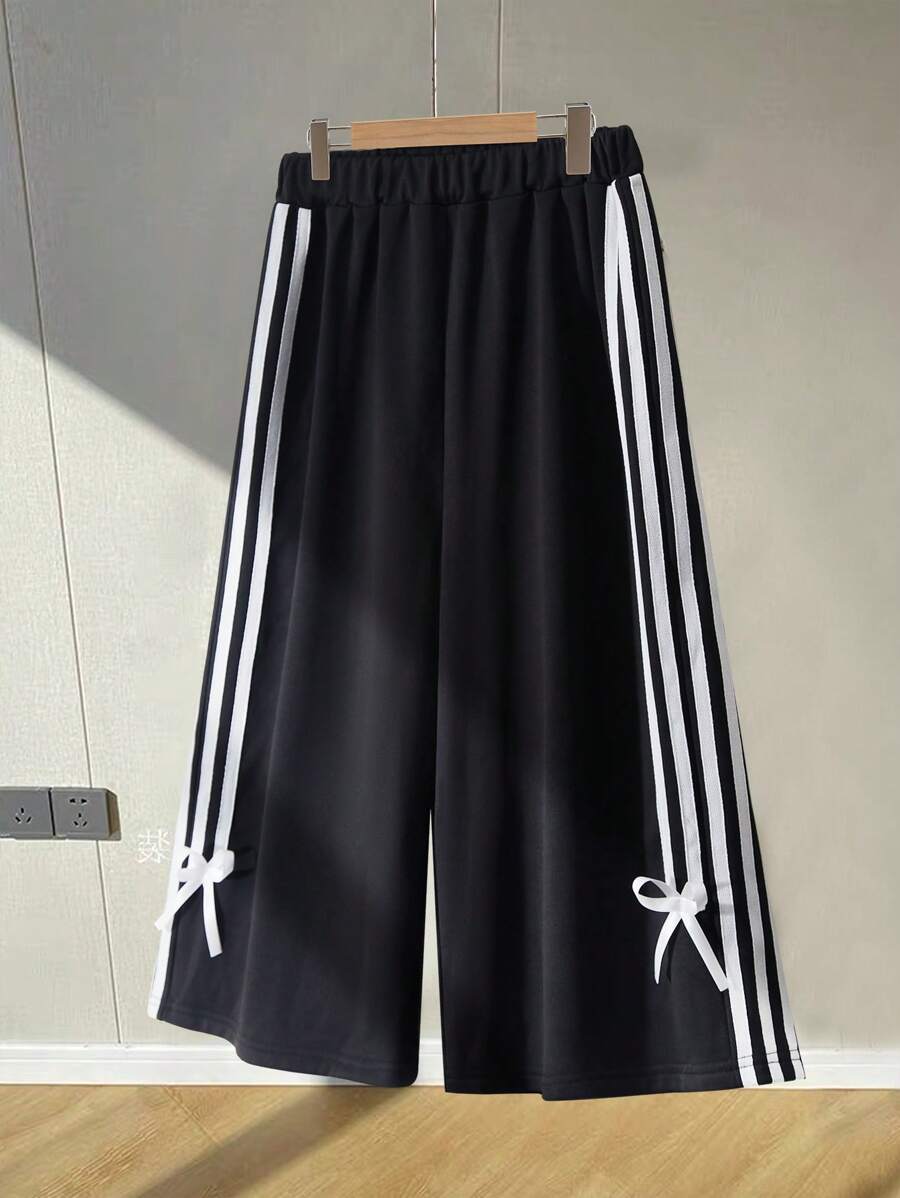 少女休闲街头服饰 Y2K 时尚滑板可爱蝴蝶结短裤 - 黑色 - 查看 1