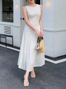 Celisse Women's Elegant Lace Patchwork Design Dress, Suitable For Commute, Travel, Daily Wear