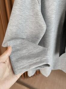 INAWLY 女士简约时尚休闲日常卫衣，适合毕业季、返校季、毕业典礼、教师节等场合，秋季返校套头卫衣 - 灰色 - 查看 4