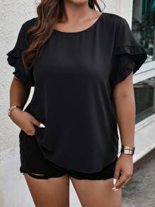 Weeklong Blusa unicolor ribete con fruncido