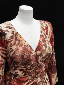 Sunspun 复古浪漫印花休闲修身T恤