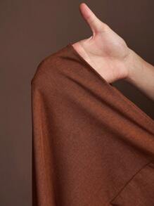 Veslaya 2025 春夏优雅派对度假休闲性感深V领系带大码女式宽松连体裤 - 棕色 - 查看 7