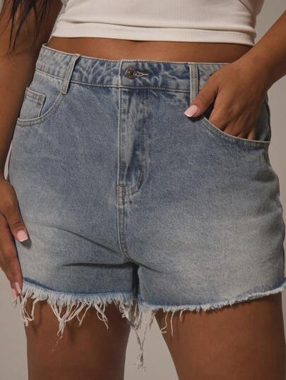 MUSERA 大码牛仔毛边短裤，适合假日、度假、夏季、海滩、性感、可爱，也适合返校和冬季穿着。