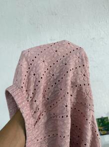 SHEIN 女士休闲不对称肩带蝴蝶结纹理印花短袖家居服套装