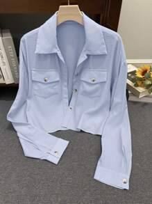 INAWLY Chaqueta ligera y casual de manga larga con botones, para primavera/verano