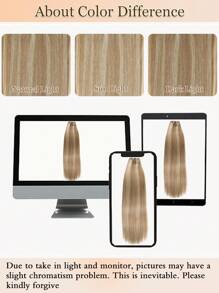 7 piezas Extensiones de cabello con clip rectas de 14-20 pulgadas, extensiones de cabello con doble trama, extensiones de cabello humano con clip, extensiones de cabello con clip