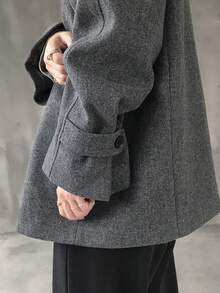 FRIFUL 女士常规纯色夹克，秋季女式外套 - 深灰色 - 查看 4