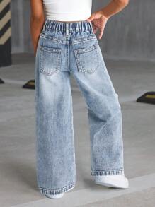 Sparklyn Quần Jeans Denim Ống Thẳng Đa Năng Thường Ngày Cho Nữ - Rửa nhẹ - Xem 2