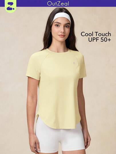 OutZeal SunProof UPF50+ Cooling Sun Protection Curved Hem Round Neck Tee Women