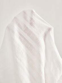 Ocili 女士休闲 100% 纯棉条纹宽松休闲睡裤家居服，秋季 - 白色 - 查看 8