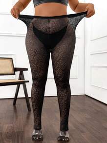 Calvaya Damen Leggings in Große Größen mit hochwertigem Muster und hoher Taille, lässiger Stil