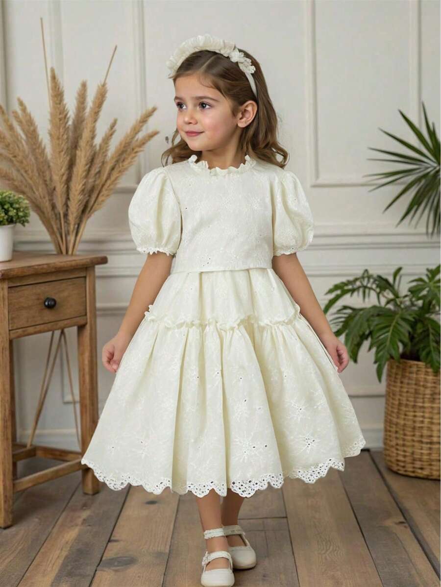 Souflis Souflis 年轻女孩春夏韩式碎花短袖上衣搭配荷叶边简约百搭连衣裙套装，非常适合户外、度假、与朋友聚会 - 杏色 - 查看 1