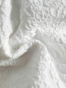 Swim Mod 春假纹理面料细肩带性感比基尼两件套海滩装，节日波西米亚风格 - 白色 - 查看 6