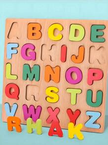 MINKOJA 三合一木制幼儿拼图 - 字母、数字和形状拼图板 | 适合 3 岁以上儿童的益智学习玩具，木制拼图玩具，儿童木制玩具，益智益智游戏 - 彩色 - 查看 16