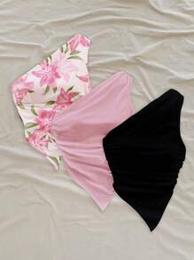 Soleia 3 件套休闲花卉印花纯色衬衫，适合夏季女士 - 彩色 - 查看 5