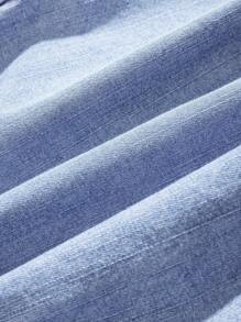 Soleia 女式高腰休闲牛仔短裤，蓝色 - 淺色水洗藍 - 查看 3