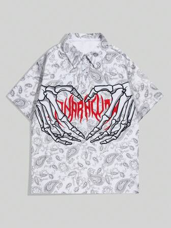 Prep Men's Letter & Skull Graphic Short Sleeve Polo Shirt