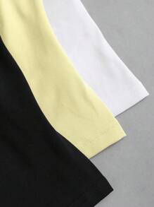 Sweetra 3 piezas Camisetas sin mangas de mujer de verano, de unicolor con cuello cuadrado, de ajuste ceñido