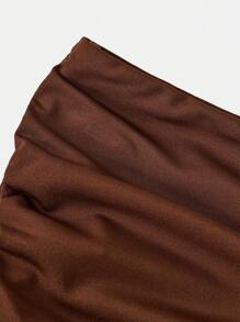 SHEIN Reggiseno a canottiera aderente con arricciatura elastica, comodo e semplice, per ragazze Tween