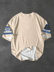 Aesthetic Post 男士休闲数字印花短袖T恤，夏季 - 彩色 - 查看 2