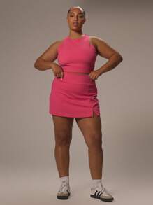 MUSERA Spódnica mini z wysokim stanem w dużym rozmiarze Aktywna siłownia Swobodna Sport Podstawy ćwiczeń Siłownia Fitness Jesień Zima Jesień