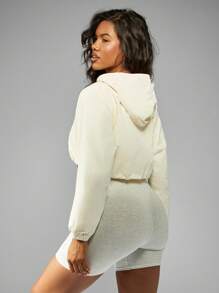 MISSGUIDED Cazadora cortaviento ultraligera de estilo deportivo con cremallera completa, chaqueta bomber de atletismo, prenda esencial para fitness y deporte en primavera y otoño - Beis - Ver 2