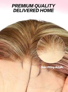 Highlights S4/613 Pink 13x4 Lace Front Human Hair Wigs Brown Mixed Pink & Brown Transparent Lace Hair Wig 180% Density Straight Remy Human Hair Wigs For Women 16 Inch - S4/613 - View 7