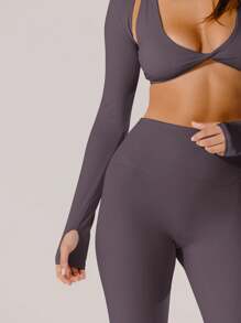Aralina Leisurewear Crop Active Shrug With Thumb Detail And Bag