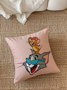 TOM & JERRY X SHEIN 动漫枕套套装卡通靠垫枕套动漫粉丝必备收藏品、生日礼物 - 淺粉色 - 查看 10
