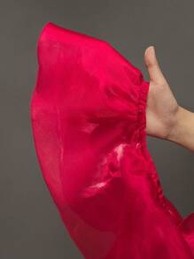 SHEIN Maternity Photoshoot Ruffle Collar Romper, Red - Red - View 6