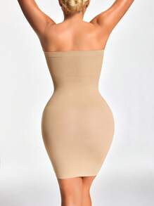 SHEIN Shape Women's Simple Solid Color Seamless Strapless Shaping Dress
