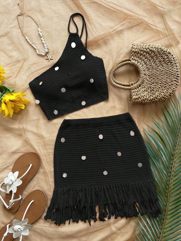 Soleia Atuendo de mujer para primavera y verano, casual, de vacaciones, estilo occidental, para invitada de boda, graduación, brunch, Día de San Patricio, vacaciones de primavera, Pascua, festival de música, elegante bohemio, tejido tropical