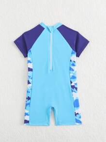 Baby Boy Summer Vacation Beach Shark Print Sleeveless One-Piece Swimsuit Swimsuit Short Sleeve Swimming Suit Clothes Swimwear Rash Guard Swimsuit Shark Swimsuit Baby Boy