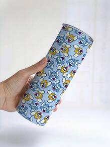 TOM & JERRY X SHEIN Double-Wall Insulated Cup – Large Capacity, Perfect For Home And Travel, Keeping Your Mood Fresh All Day Long - Blue - View 2