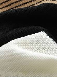 新生男婴/女婴两件套服装：柔软针织彩色条纹圆领短袖上衣和松紧腰短裤 - 彩色 - 查看 5