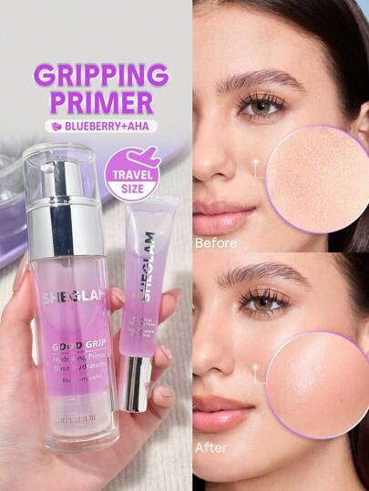 SHEGLAM Good Grip Prebase hidratante-Blueberry+AHA-Travel Size Graduación Cumpleaños Vacaciones Verano Otoño Y2k Elegante Moda Mujeres Maquillaje Cosmético Fiesta Playa Viaje Camping Aire libre Escuela Campus Excursión Festivales Decoración Regalo Presente Rosa Chica Cosplay Mejor Color Encanto Vibra