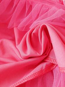 Rometta Đầm midi lưới bồng bềnh cổ chữ V thanh lịch, rộng rãi, không tay, dáng rộng cỡ lớn dành cho nữ, váy đi biển mùa xuân hè - Màu Hồng Tươi - Xem 4