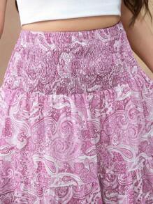 Flirla Plus Size Bohemian Style Long Skirt