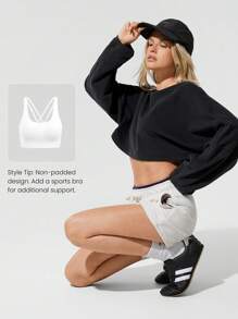 GLOWMODE Glow For It Soft Comfy Cropped Sweatshirt Yoga Pilates Studio Gym Daily Active Casual Wear