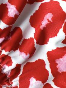 Swim Mod 女士夏季豹纹随机图案细肩带金属装饰性感比基尼套装，沙滩装 - 彩色 - 查看 7