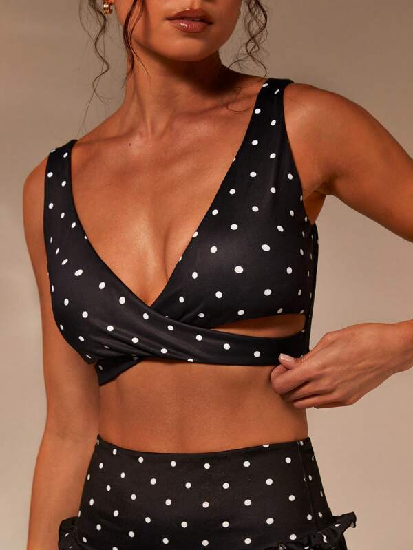Athîral Women's Polka Dot Print Cropped Workout Tank Top, Summer